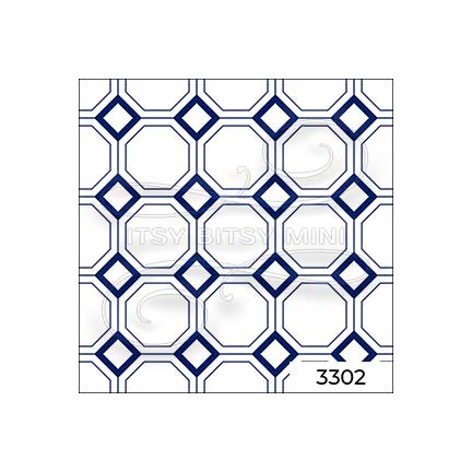 navy blue octagon tile dollhouse wallpaper#color_navy