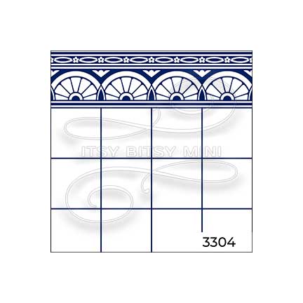 navy blue square tile with border dollhouse wallpaper#color_navy