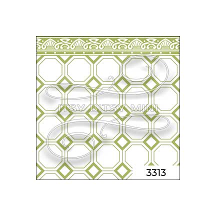 lime green octagon tile with border dollhouse wallpaper #color_yellowgreen