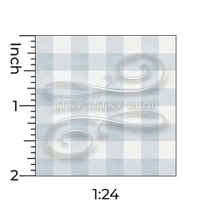 half inch scale light blue buffalo check dollhouse wallpaper#color_lightblue