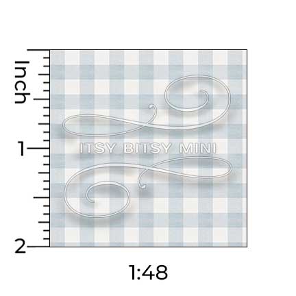 quarter inch scale light blue buffalo check dollhouse wallpaper#color_lightblue