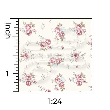 Pink floral design with measurement half scale on a white background_#color_ivory