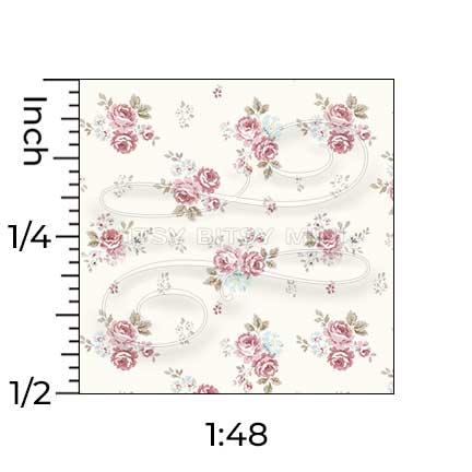 Pink floral design with measurement quarter scale on a white background_#color_ivory