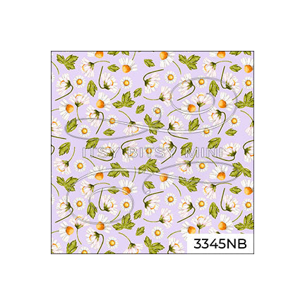 lavender daisy floral toss dollhouse wallpaper sample #color_lavender