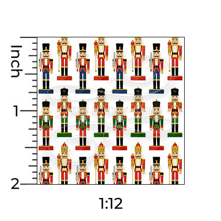 white toy soldier dollhouse wallpaper sample one inch scale ruler#color_white