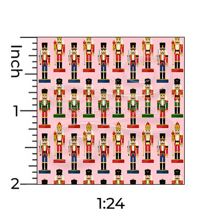 pink toy soldier dollhouse wallpaper one inch scale ruler#color_pink