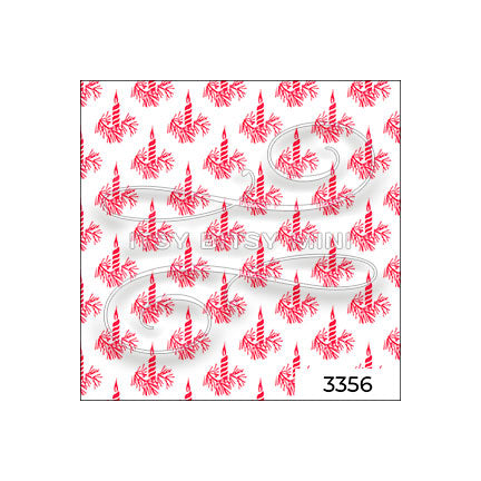 red christmas candles peel-and-stick miniature dollhouse wallpaper in 1:12 scale SKU 3356 