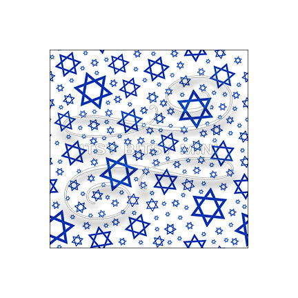 blue jewish star of david chanukah peel-and-stick miniature dollhouse wallpaper in 1:12 scale