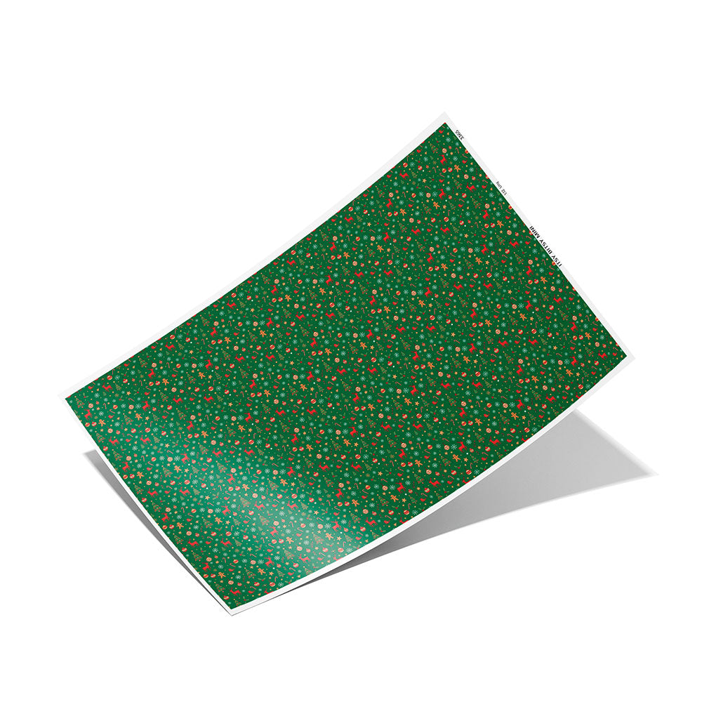 dark green Christmas forest miniature dollhouse wallpaper full sheet 1:12 scale #color_darkgreen