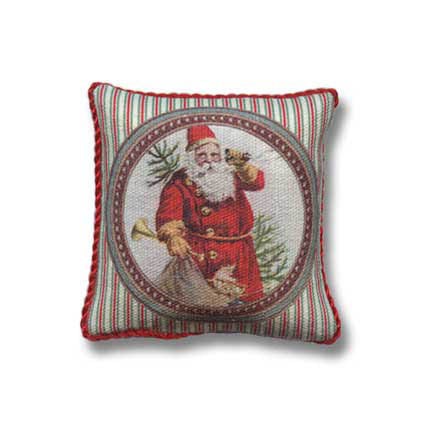 christmas santa red stripe dollhouse pillow