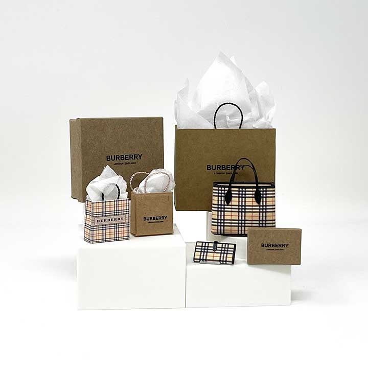 Black and Yellow Plaid Handbag with Wallet - Dollhouse Miniature