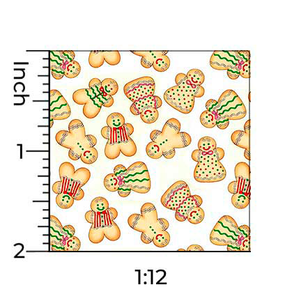 Christmas Gingerbread Men Cookies - Dollhouse Wallpaper