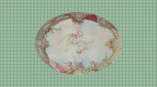 Angel Cupid Sky Dollhouse Ceiling Mural - Wallpaper