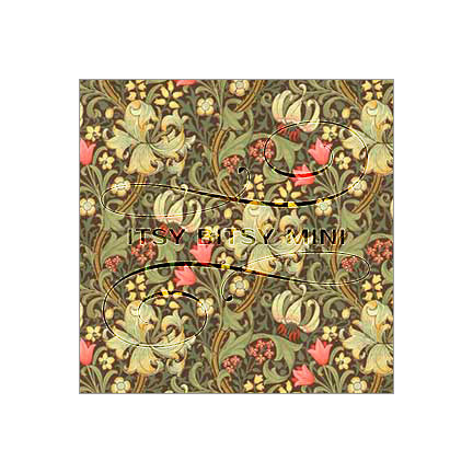 olive-william-morris-victorian-lilies-floral-dollhouse-wallpaper #color_olive