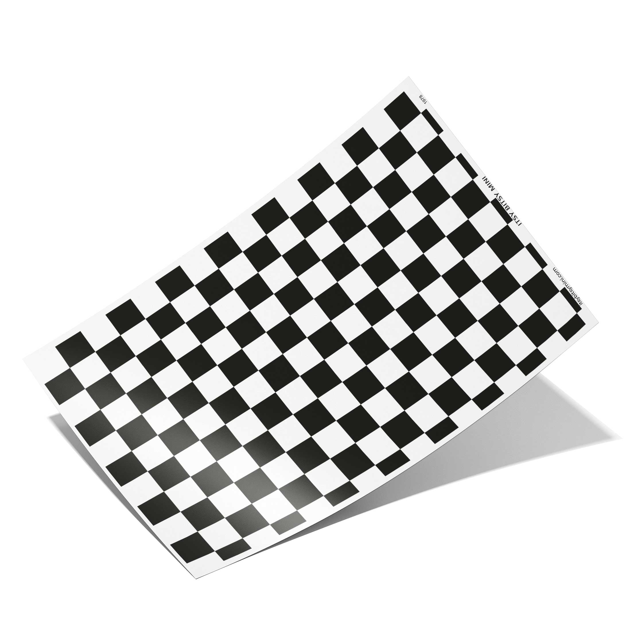 Black and White Check Tile - Large - Dollhouse Wallpaper