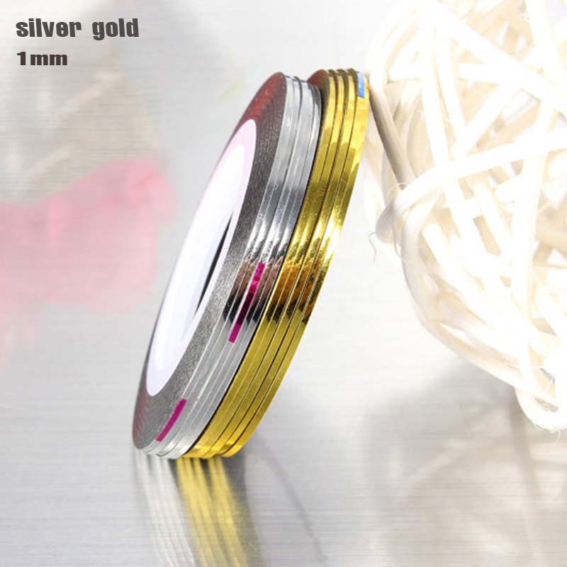 Metallic Chrome Striping Tape 1mm Gold Silver