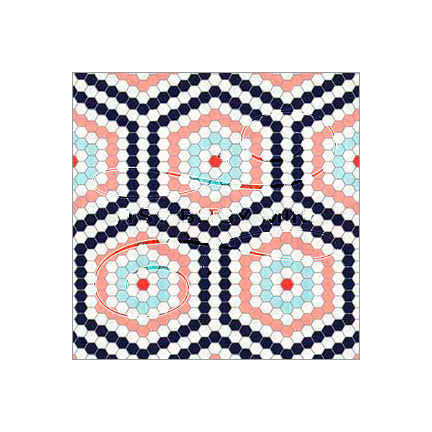 navy-hexagon-tiles-dollhouse-wallpaper #color_darkblue