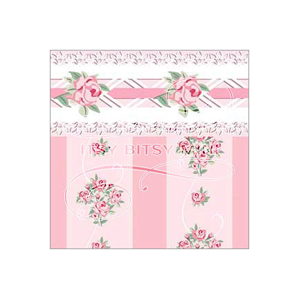 pink-stripe-floral-dollhouse-wallpaper #color_pink