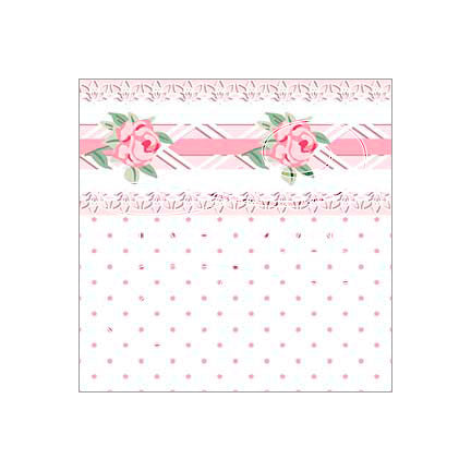 pink polka dot dollhouse wallpaper with rose border #color_pink