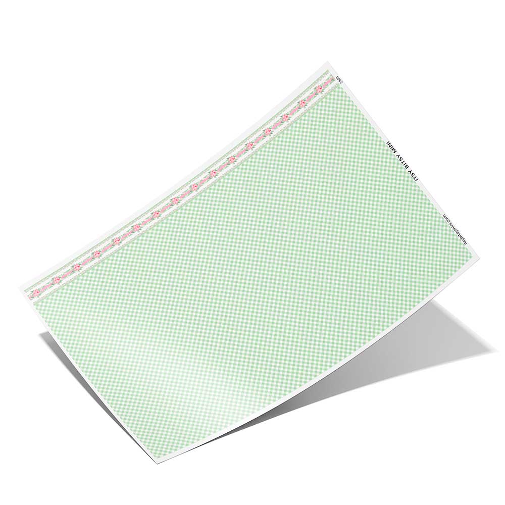 green-diagonal-plaid-dollhouse-wallpaper-with-border-sheet #color_lightgreen