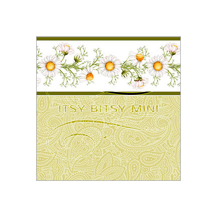 green paisley with daisy floral border dollhouse wallpaper #color_yellowgreen