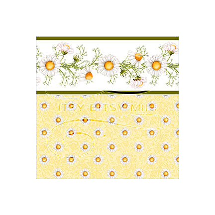 yellow daisy floral dot with border dollhouse wallpaper #color_yellow