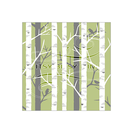 birch-tree-trunk-dollhouse-wallpaper-green #color_yellowgreen