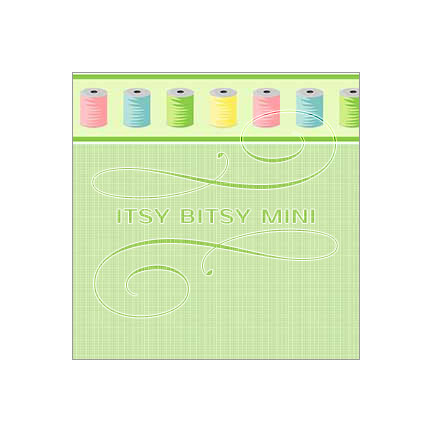 spring green  linen weave dollhouse wallpaper with colorful sewing thread border by Itsy Bitsy Mini#color_yellowgreen