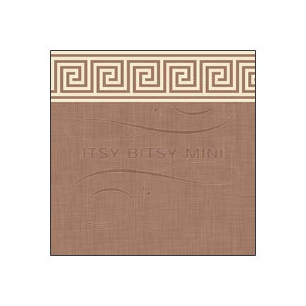 saddle-brown-greek-key-border-dollhouse-wallpaper #color_brown