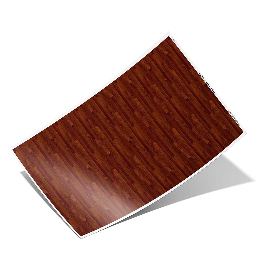 dark brown mahogany wood flooring dollhouse wallpaper full sheet #color_mahogany