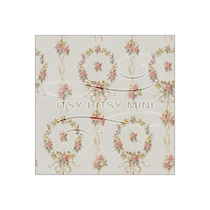 antique rose wreath dollhouse wallpaper by Itsy Bitsy Mini