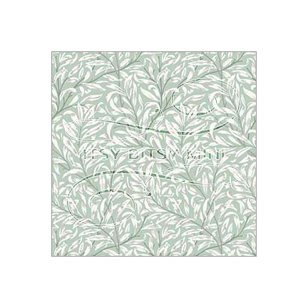 green-willow-bough-william-morris-dollhouse-wallpaper #color_green