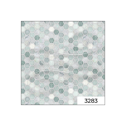 teal hexagon tile dollhouse wallpaper sample#color_turquoise