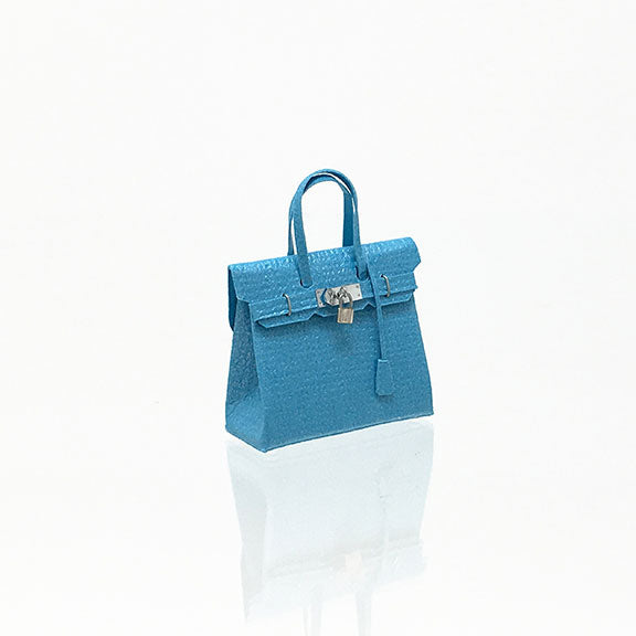 Deep Sky Blue Birkli Handbag Dollhouse Miniature
