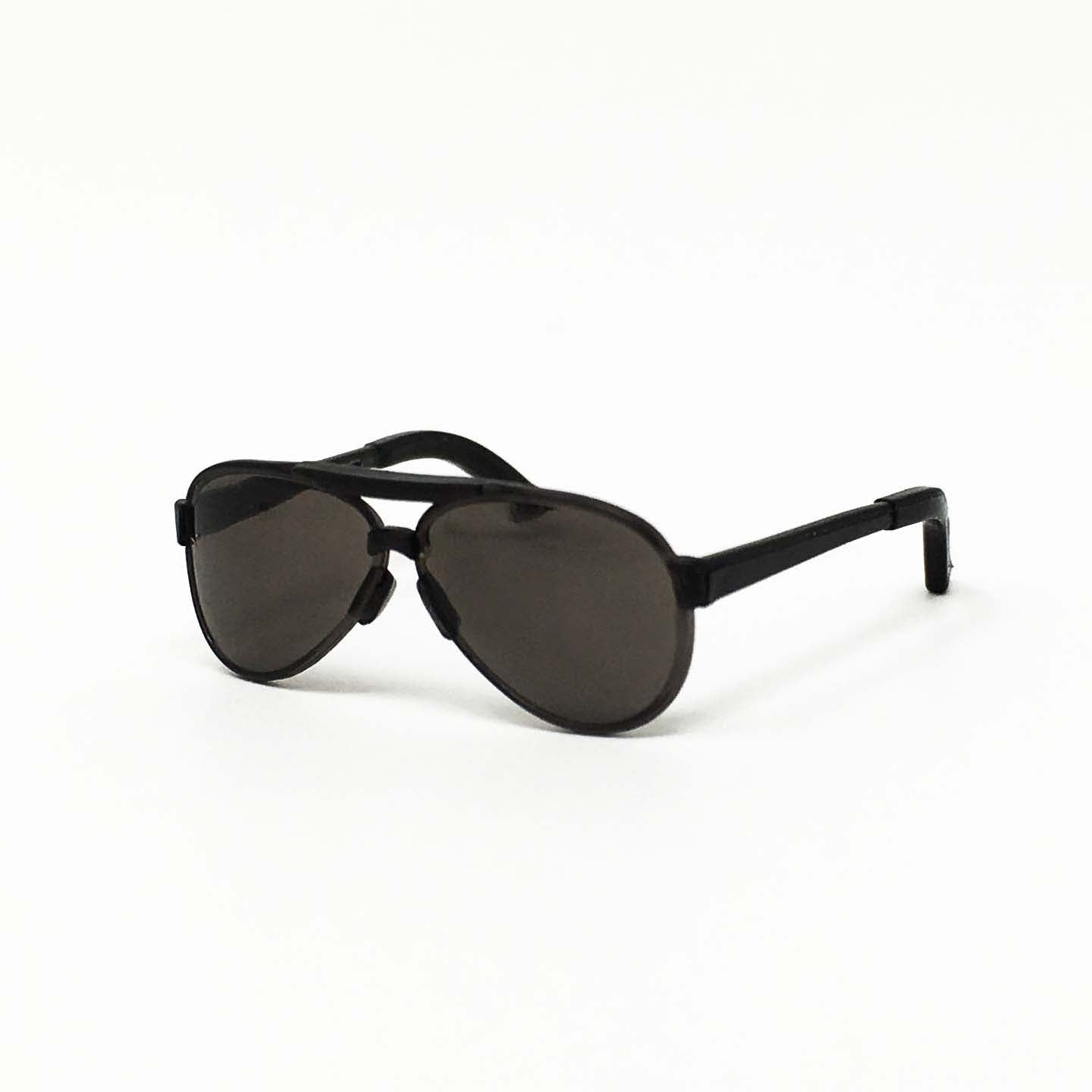 Teardrop Black Aviator Sunglasses - 1:6 Scale