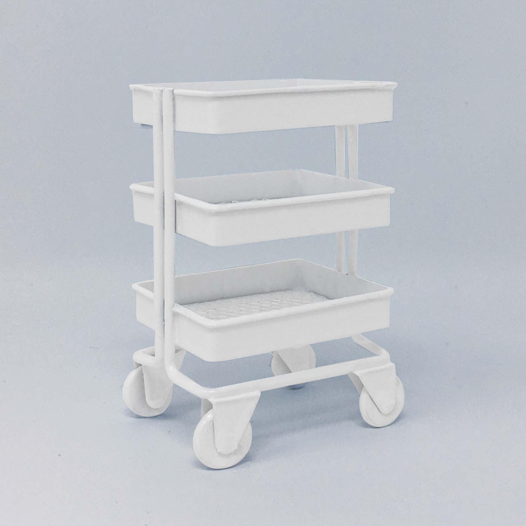 white rolling utility craft cart raskog dollhouse miniature