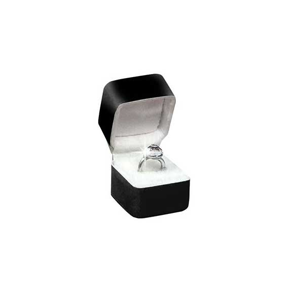 diamond engagement ring in black box dollhouse miniature jewelry