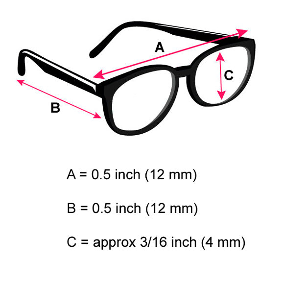 Black Horn Rimmed Eyeglasses - 1:12 Scale
