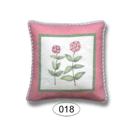 pink verbena dollhouse pillow