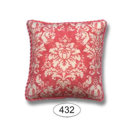 Coral French Damask Dollhouse Pillows