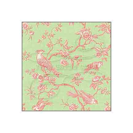 pink-green-bird-toile-dollhouse-wallpaper #color_lightgreen