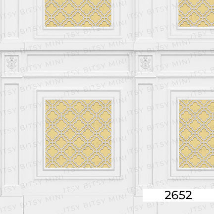 Yellow Rose Hill French Panels Dollhouse Mural closeup#color_gold