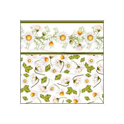 white-daisy-floral-toss-dollhouse-wallpaper-border-sample #color_white